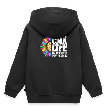 MFA Arzthelferin - Kinder Premium Organic Hoodie - Schwarz - Hinten - AI Model Kid Male (0cm)
