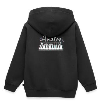 DJ Djing Label Clavier - Sweat Premium à capuche enfant bio - noir - Dos - AI Model Kid Male (0cm)