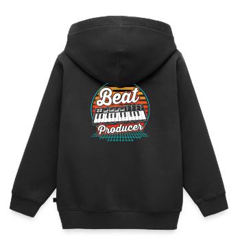 Clavier DJ Djing Label - Sweat Premium à capuche enfant bio - noir - Dos - AI Model Kid Male (0cm)