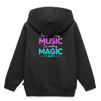 DJ Djing Label Clavier - Sweat Premium à capuche enfant bio - noir - Dos - AI Model Kid Male (0cm)