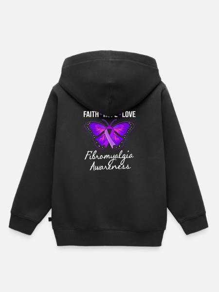 Fibromyalgie Fibro - Kinder Premium Organic Hoodie - Schwarz