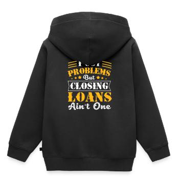 Hypothèque par emprunt en copropriété - Sweat Premium à capuche enfant bio - noir - Dos - AI Model Kid Male (0cm)