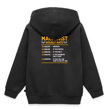 Serrurier Mécanicien CNC Génie mécanique - Sweat Premium à capuche enfant bio - noir - Dos - AI Model Kid Male (0cm)