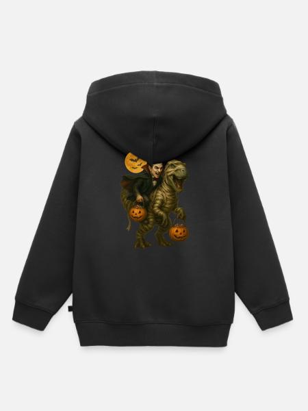 T-Rex - Kinder Premium Organic Hoodie - Schwarz