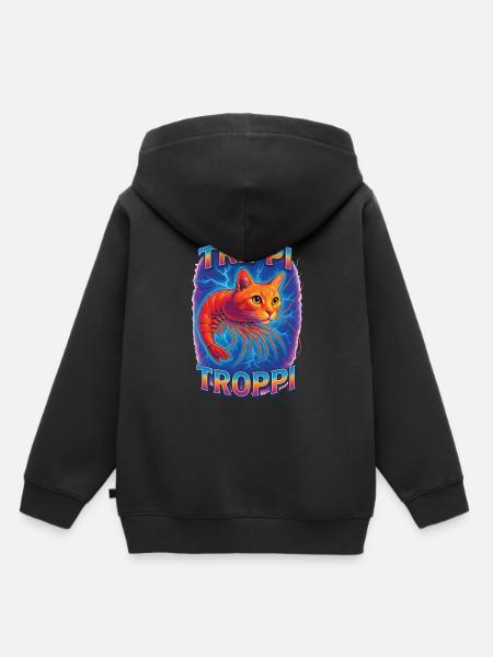 Katze Garnelen - Kinder Premium Organic Hoodie - Schwarz