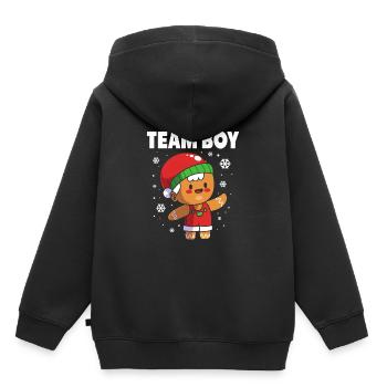 Werdende Mutter Weihnachten Gender Reveal - Kinder Premium Organic Hoodie - Schwarz - Hinten - AI Model Kid Male (0cm)