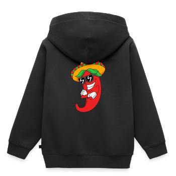 Chilli Chipotle Chilischote Jalapeno Scharf Chili - Kinder Premium Organic Hoodie - Schwarz - Hinten - AI Model Kid Male (0cm)