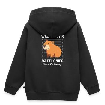 Capybara Capibara - Kinder Premium Organic Hoodie - Schwarz - Hinten - AI Model Kid Male (0cm)