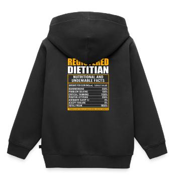 Diététicien Régime - Sweat Premium à capuche enfant bio - noir - Dos - AI Model Kid Male (0cm)