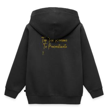 ProkrastinationFaul Faulheit Faulenzer - Kinder Premium Organic Hoodie - Schwarz - Hinten - AI Model Kid Male (0cm)