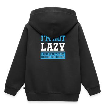 ProkrastinationFaul Faulheit Faulenzer - Kinder Premium Organic Hoodie - Schwarz - Hinten - AI Model Kid Male (0cm)