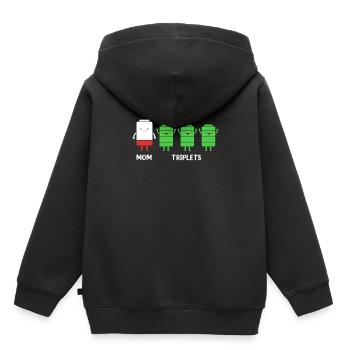 Maman triplée Maman - Sweat Premium à capuche enfant bio - noir - Dos - AI Model Kid Male (0cm)