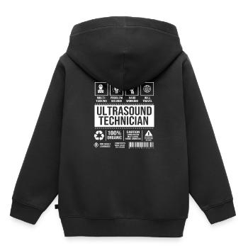Technicien en ultrasons Technicien en ultrasons - Sweat Premium à capuche enfant bio - noir - Dos - AI Model Kid Male (0cm)