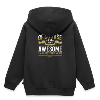 Pregnancy Hospital Nurse - Kids Premium Organic Hoodie - black - Back - AI Model Kid Male (0cm)