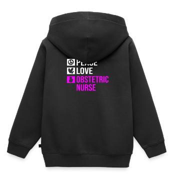 Infirmière Hôpital de Grossesse - Sweat Premium à capuche enfant bio - noir - Dos - AI Model Kid Male (0cm)