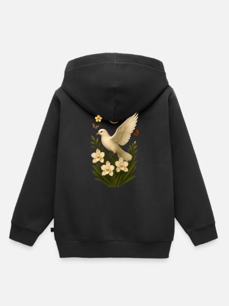 Weiße Taube - Kinder Premium Organic Hoodie - Schwarz