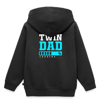 Papa jumeau Jumeaux Père - Sweat Premium à capuche enfant bio - noir - Dos - AI Model Kid Male (0cm)