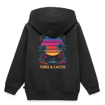 Turks- und Caicosinseln - Kinder Premium Organic Hoodie - Schwarz - Hinten - AI Model Kid Male (0cm)