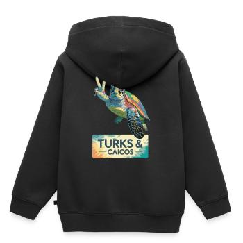 Turks- und Caicosinseln - Kinder Premium Organic Hoodie - Schwarz - Hinten - AI Model Kid Male (0cm)