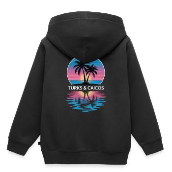 Turks- und Caicosinseln - Kinder Premium Organic Hoodie - Schwarz - Hinten - AI Model Kid Male (0cm)