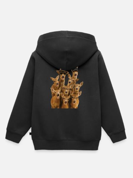 Reh - Kinder Premium Organic Hoodie - Schwarz