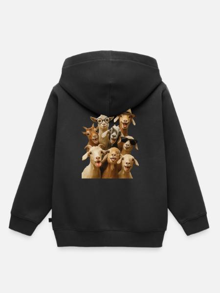 Ziege - Kinder Premium Organic Hoodie - Schwarz