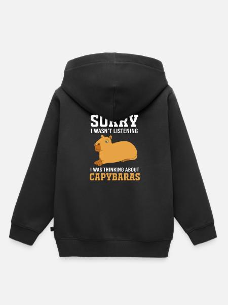 Capybara Capibara - Premium børne hættetrøje økologisk - sort