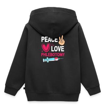 Phlebotomist Pflege Pfleger Pflegerin Blutentnahme - Kinder Premium Organic Hoodie - Schwarz - Hinten - AI Model Kid Male (0cm)