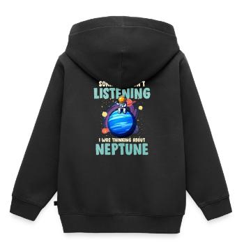 Neptune - Sweat Premium à capuche enfant bio - noir - Dos - AI Model Kid Male (0cm)