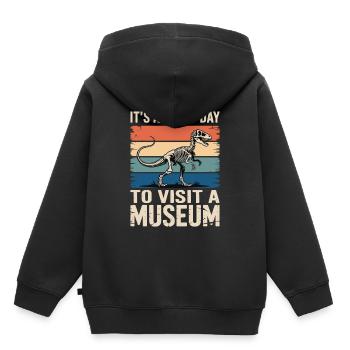 Museum - Kids Premium Organic Hoodie - black - Back - AI Model Kid Male (0cm)