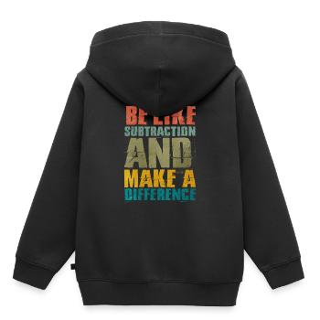Mathe - Kinder Premium Organic Hoodie - Schwarz - Hinten - AI Model Kid Male (0cm)