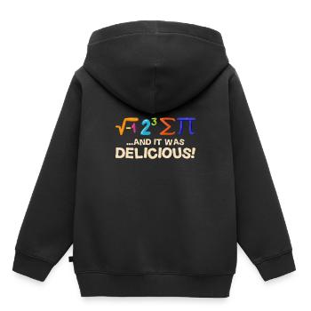 Mathe - Kinder Premium Organic Hoodie - Schwarz - Hinten - AI Model Kid Male (0cm)