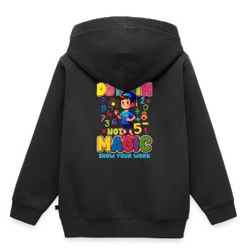 Mathe - Kinder Premium Organic Hoodie - Schwarz - Hinten - AI Model Kid Male (0cm)