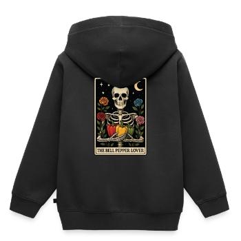 Paprika Tarot - Sweat Premium à capuche enfant bio - noir - Dos - AI Model Kid Male (0cm)