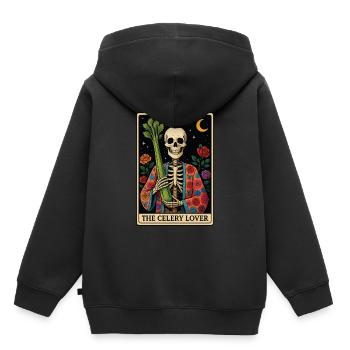 Sellery Tarot - Kinder Premium Organic Hoodie - Schwarz - Hinten - AI Model Kid Male (0cm)