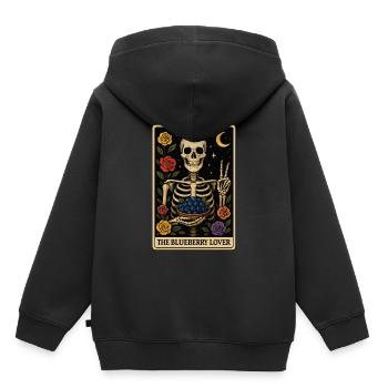 Heidelbeere Tarot - Kinder Premium Organic Hoodie - Schwarz - Hinten - AI Model Kid Male (0cm)