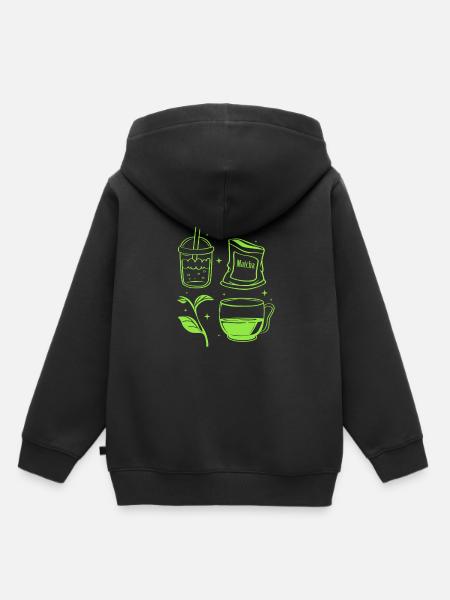 Matcha - Kinder Premium Organic Hoodie - Schwarz