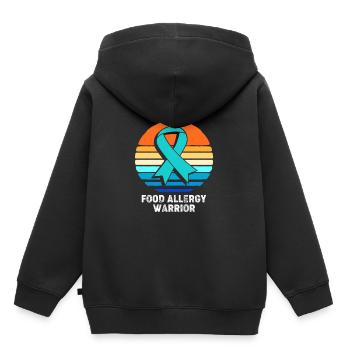 Lebensmittel Allergie - Kinder Premium Organic Hoodie - Schwarz - Hinten - AI Model Kid Male (0cm)