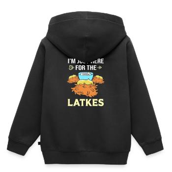 Chanukkah Hanukkah Hanukah - Kinder Premium Organic Hoodie - Schwarz - Hinten - AI Model Kid Male (0cm)