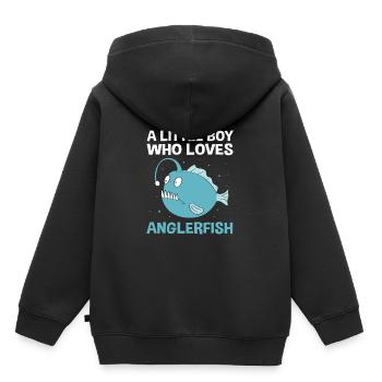 Poisson-grenouille - Sweat Premium à capuche enfant bio - noir - Dos - AI Model Kid Male (0cm)
