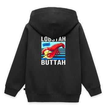 Homard Fruits de mer Homard du Maine Langouste - Sweat Premium à capuche enfant bio - noir - Dos - AI Model Kid Male (0cm)