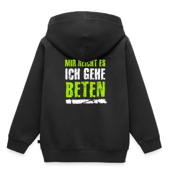 Beter, beten, Anbeten,Christliche Sprüche,Jesus - Kinder Premium Organic Hoodie - Schwarz - Hinten - AI Model Kid Male (0cm)