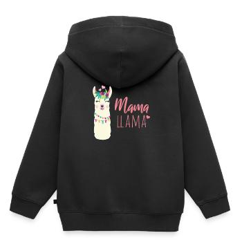Fête des mères Mama Lama - Sweat Premium à capuche enfant bio - noir - Dos - AI Model Kid Male (0cm)