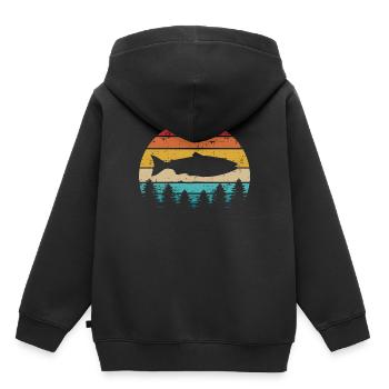 Lachs - Kinder Premium Organic Hoodie - Schwarz - Hinten - AI Model Kid Male (0cm)