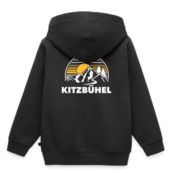 Kitzbühel - Kinder Premium Organic Hoodie - Schwarz - Hinten - AI Model Kid Male (0cm)