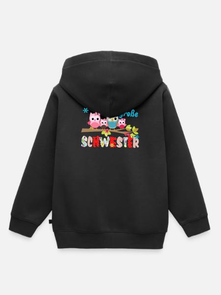 big sister bird family - Kids Premium Organic Hoodie - black