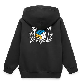 Beach-volley - Sweat Premium à capuche enfant bio - noir - Dos - AI Model Kid Male (0cm)