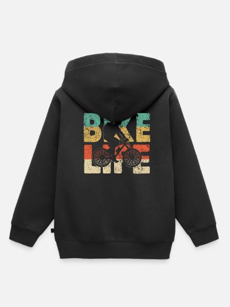 Faire du vélo - Sweat Premium à capuche enfant bio - noir