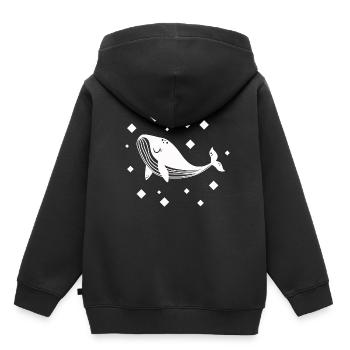 Wal - Säugetier Meerestier Naturschutz - Kinder Premium Organic Hoodie - Schwarz - Hinten - AI Model Kid Male (0cm)