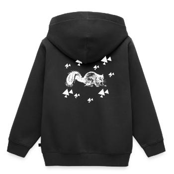 Écureuil - rongeur - Sweat Premium à capuche enfant bio - noir - Dos - AI Model Kid Male (0cm)